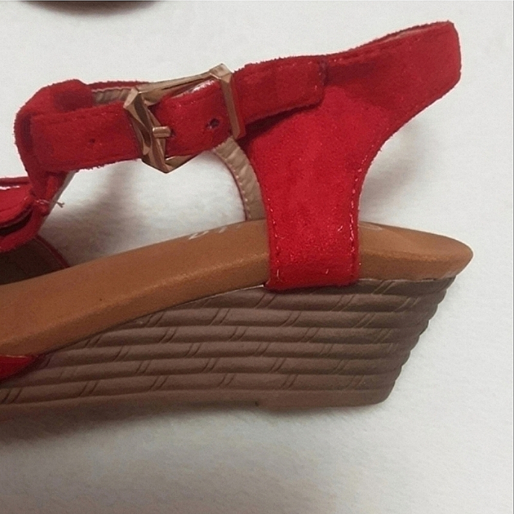 Lucita Red Fringe Sandals Womens Size 7 - Picture 4 of 12